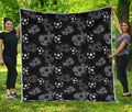 Grunge Soccer Ball Pattern Print Quilt