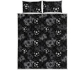 Grunge Soccer Ball Pattern Print Quilt Bed Set