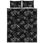 Grunge Soccer Ball Pattern Print Quilt Bed Set