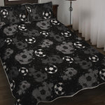 Grunge Soccer Ball Pattern Print Quilt Bed Set