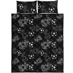 Grunge Soccer Ball Pattern Print Quilt Bed Set