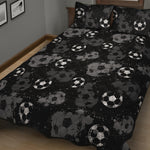 Grunge Soccer Ball Pattern Print Quilt Bed Set
