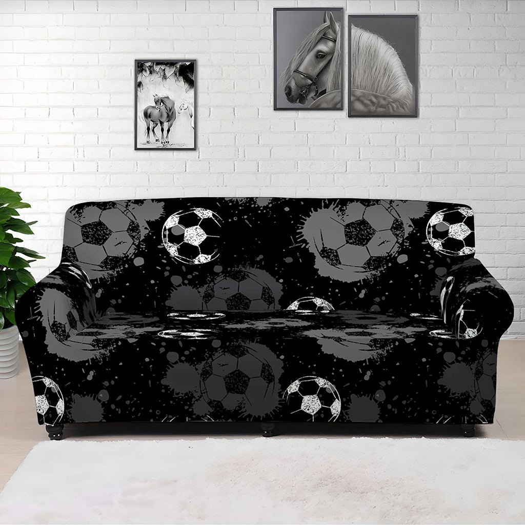 Grunge Soccer Ball Pattern Print Sofa Cover