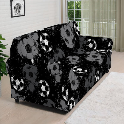 Grunge Soccer Ball Pattern Print Sofa Cover