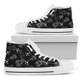 Grunge Soccer Ball Pattern Print White High Top Sneakers