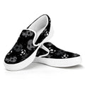 Grunge Soccer Ball Pattern Print White Slip On Sneakers