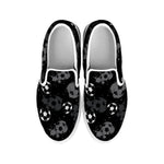 Grunge Soccer Ball Pattern Print White Slip On Shoes