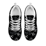 Grunge Soccer Ball Pattern Print White Sneakers