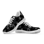 Grunge Soccer Ball Pattern Print White Sneakers