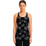 Grunge Soccer Ball Pattern Print Women's Racerback Tank Top
