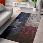 Grunge Texas Flag Print Area Rug