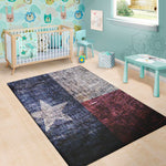 Grunge Texas Flag Print Area Rug