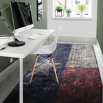 Grunge Texas Flag Print Area Rug