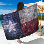 Grunge Texas Flag Print Beach Sarong Wrap