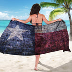 Grunge Texas Flag Print Beach Sarong Wrap