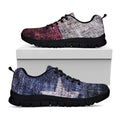 Grunge Texas Flag Print Black Running Shoes