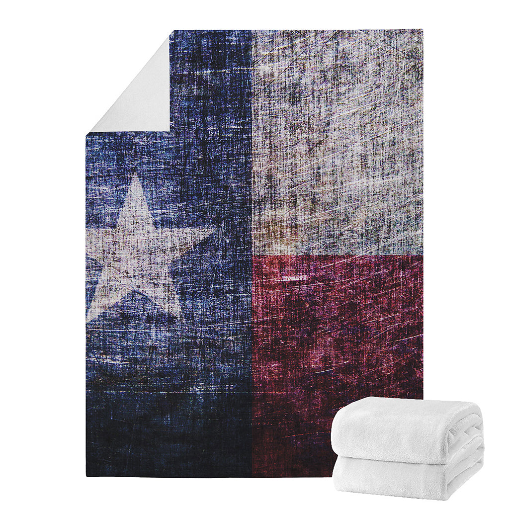Grunge Texas Flag Print Blanket