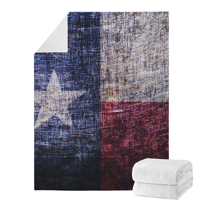 Grunge Texas Flag Print Blanket