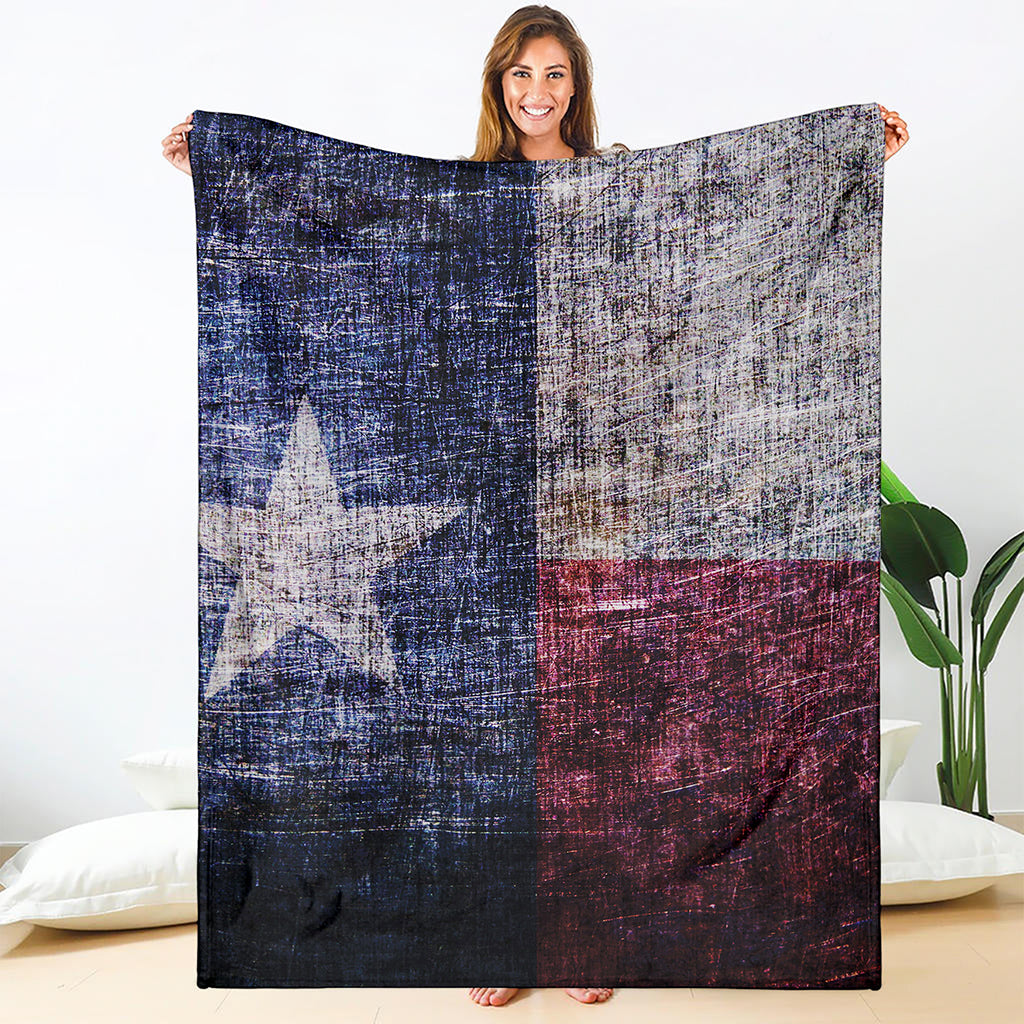 Grunge Texas Flag Print Blanket