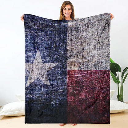 Grunge Texas Flag Print Blanket