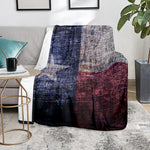 Grunge Texas Flag Print Blanket
