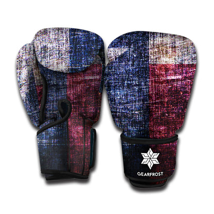 Grunge Texas Flag Print Boxing Gloves