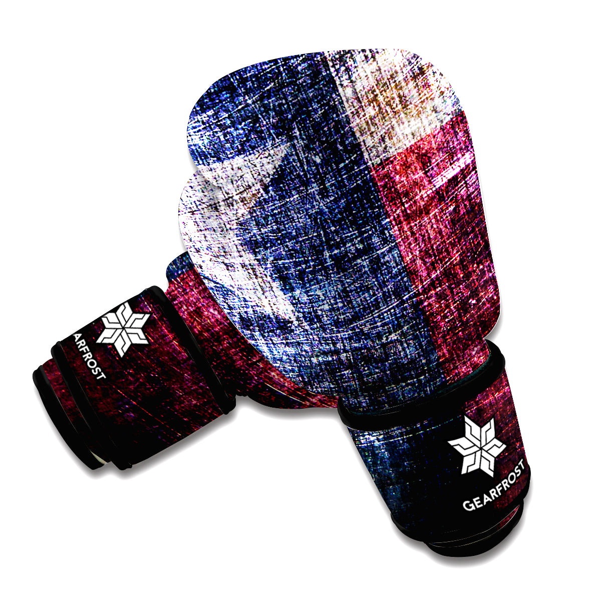 Grunge Texas Flag Print Boxing Gloves