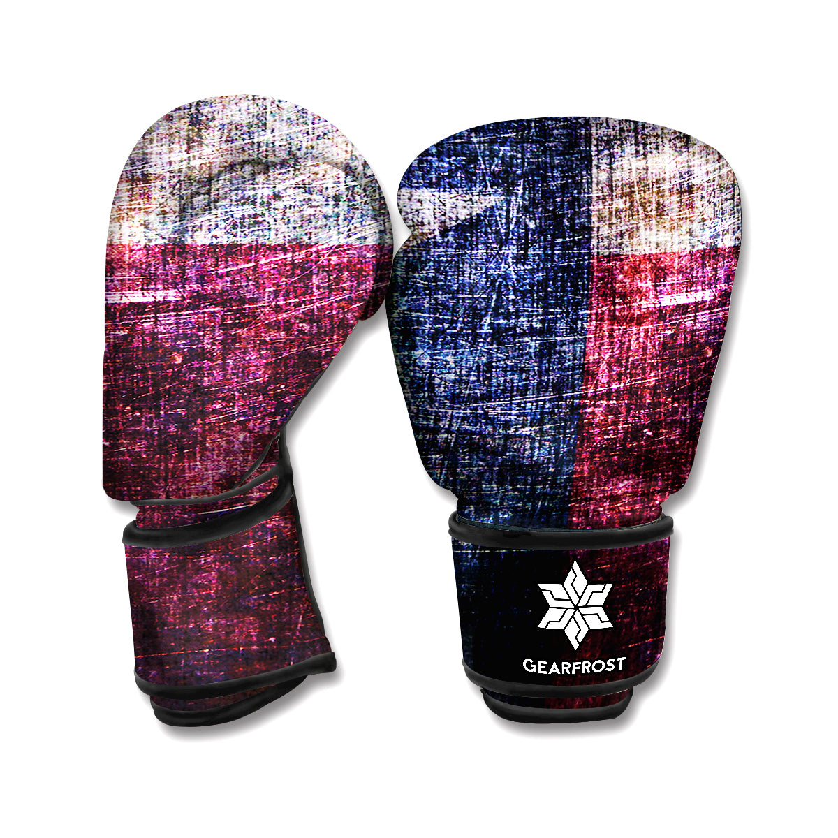 Grunge Texas Flag Print Boxing Gloves
