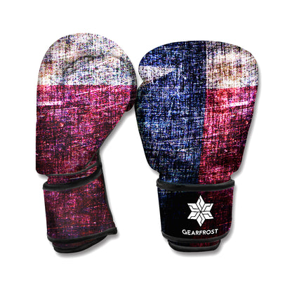 Grunge Texas Flag Print Boxing Gloves
