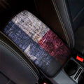 Grunge Texas Flag Print Car Center Console Cover