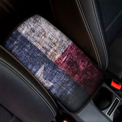 Grunge Texas Flag Print Car Center Console Cover