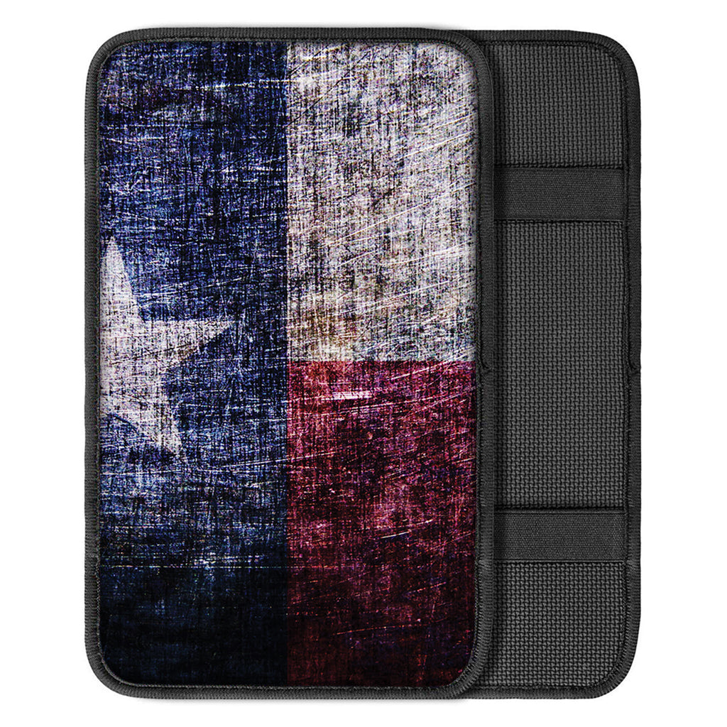 Grunge Texas Flag Print Car Center Console Cover