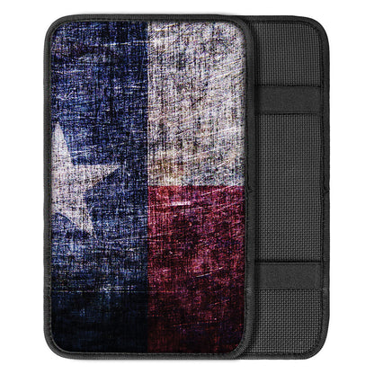 Grunge Texas Flag Print Car Center Console Cover
