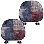 Grunge Texas Flag Print Car Headrest Covers