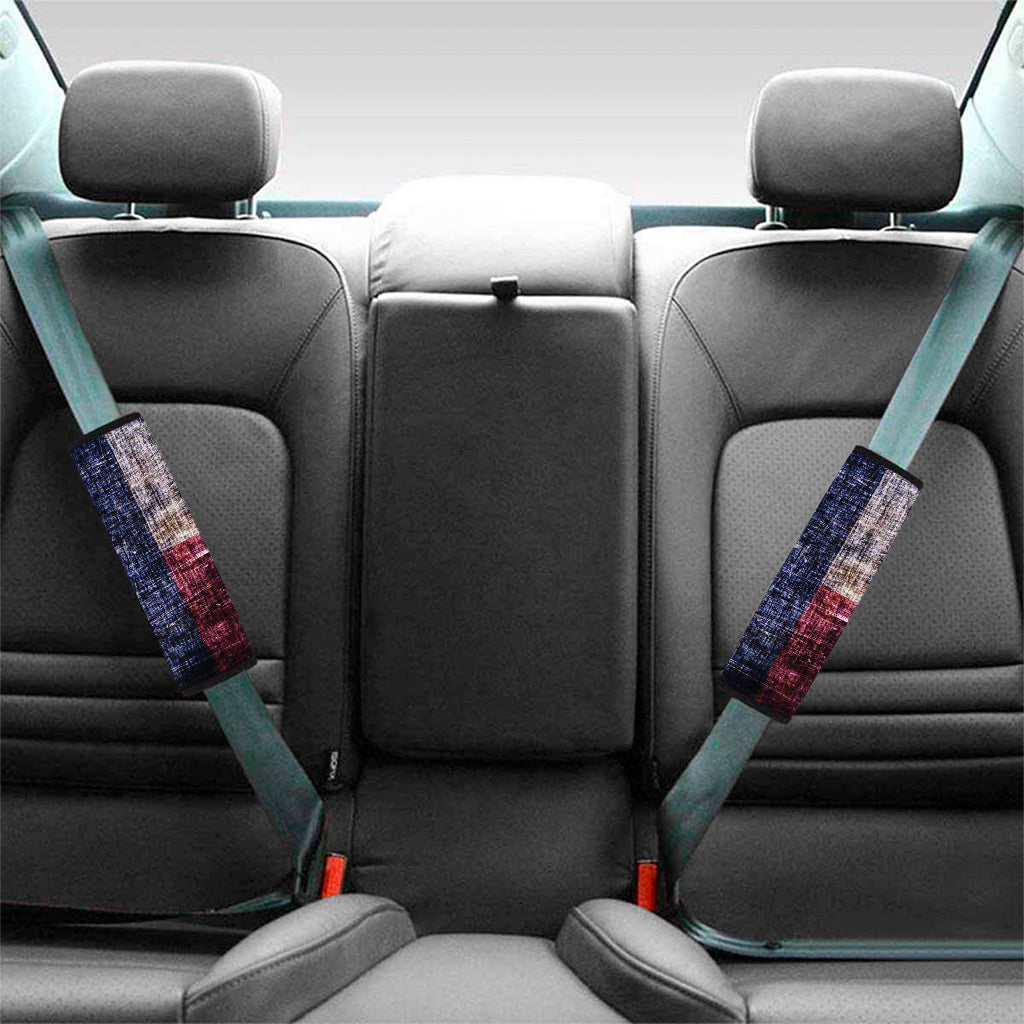 Grunge Texas Flag Print Car Seat Belt Covers