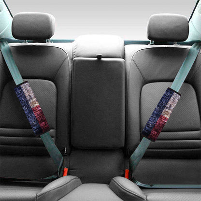Grunge Texas Flag Print Car Seat Belt Covers