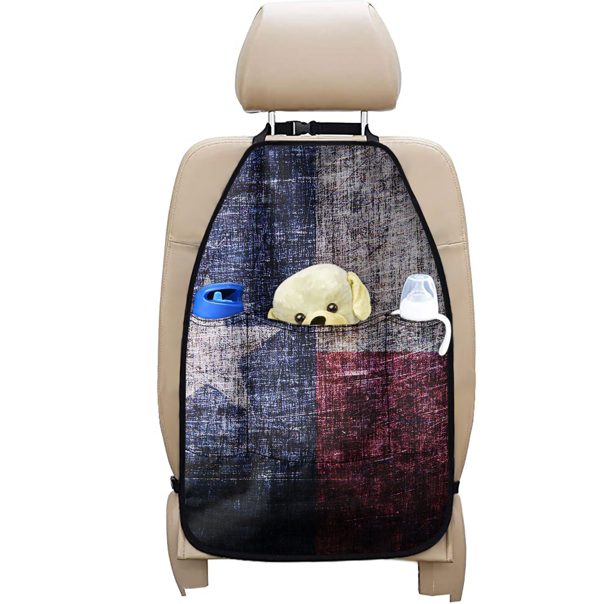Grunge Texas Flag Print Car Seat Organizers