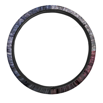 Grunge Texas Flag Print Car Steering Wheel Cover