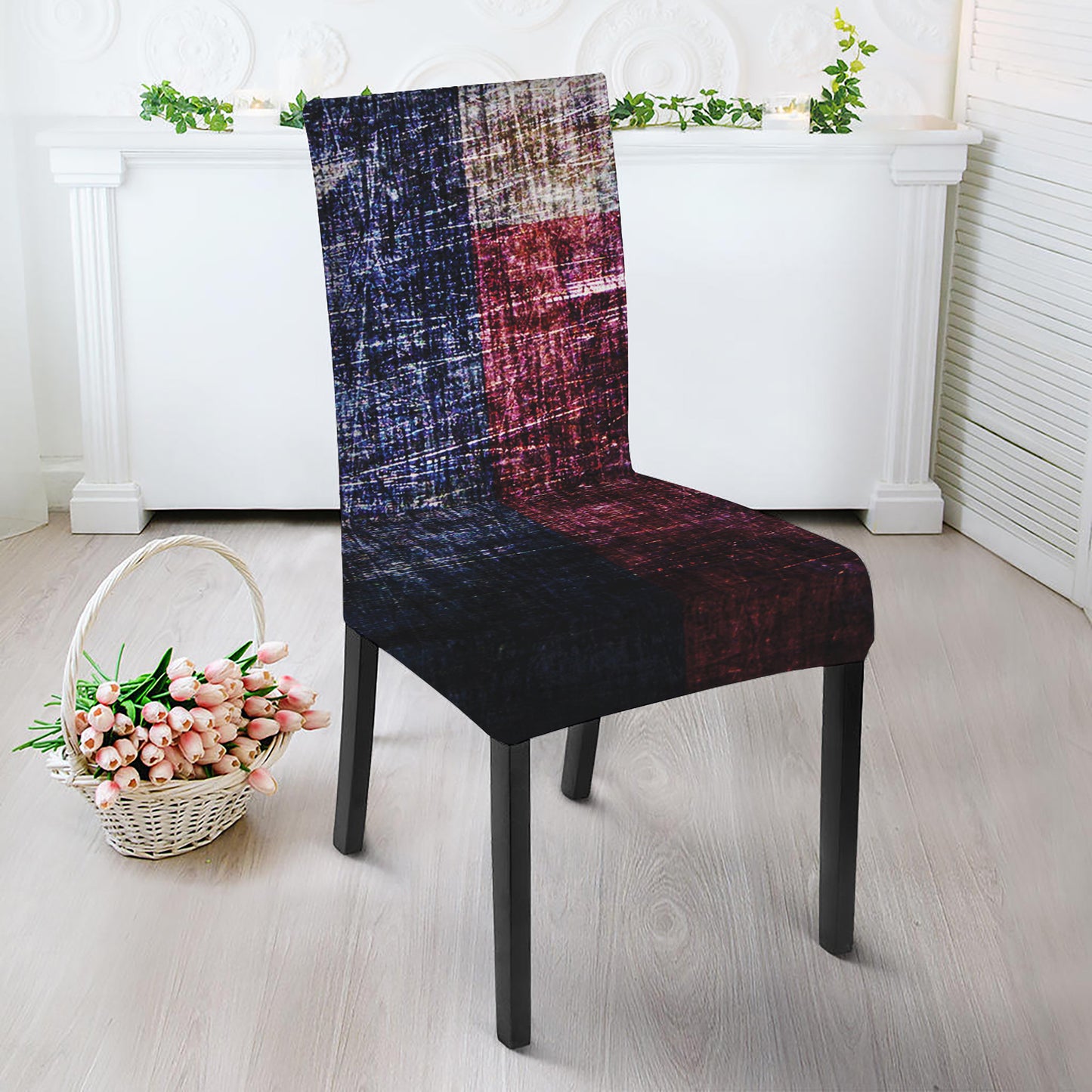 Grunge Texas Flag Print Dining Chair Slipcover