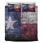 Grunge Texas Flag Print Duvet Cover Bedding Set