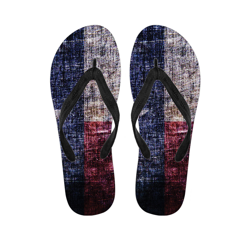 Grunge Texas Flag Print Flip Flops