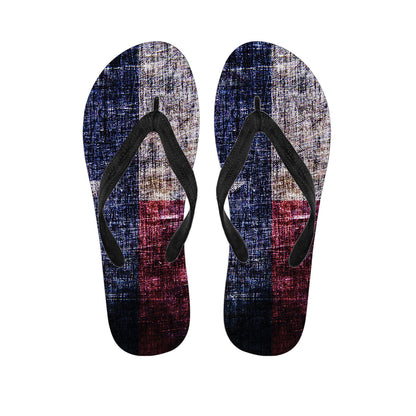 Grunge Texas Flag Print Flip Flops