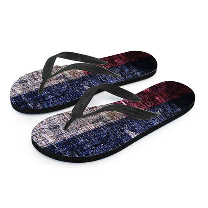 Grunge Texas Flag Print Flip Flops
