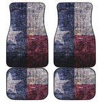 Grunge Texas Flag Print Front and Back Car Floor Mats