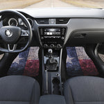 Grunge Texas Flag Print Front and Back Car Floor Mats
