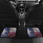 Grunge Texas Flag Print Front and Back Car Floor Mats