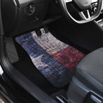 Grunge Texas Flag Print Front and Back Car Floor Mats