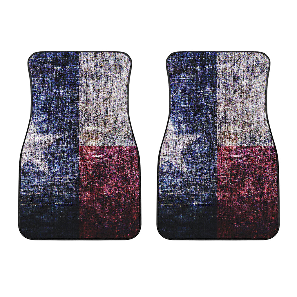 Grunge Texas Flag Print Front Car Floor Mats