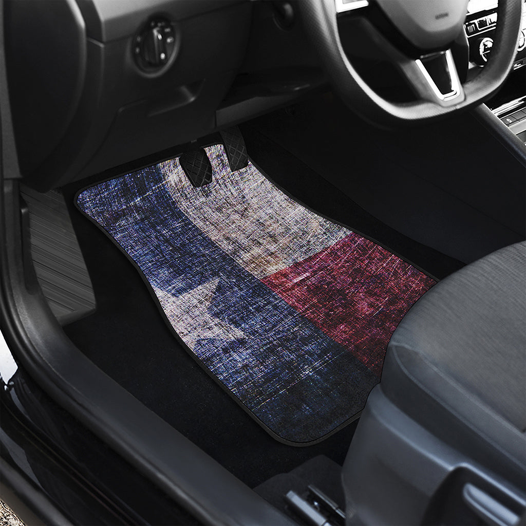 Grunge Texas Flag Print Front Car Floor Mats