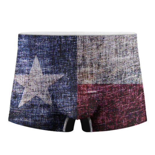 Grunge Texas Flag Print Men's Boxer Briefs